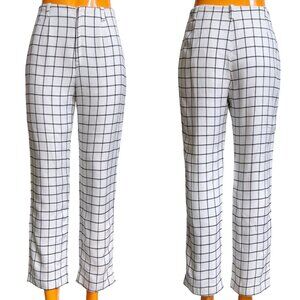 60s 70s vintage Jack Winter cigarette pants checkered pattern high rise crop.